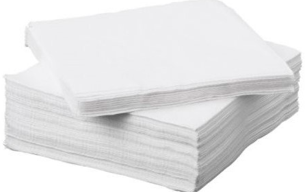 Servet 1-laags 33x33cm Wit (9 pak)  doos 4kg