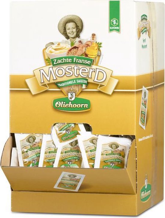 Franse mosterd sachets 5 ml per stuk, doos 450 stuks Oliehoorn