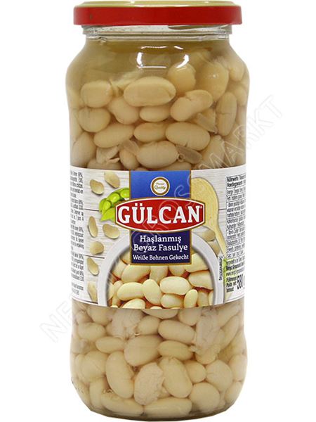 Witte bonen gekookt glas 580gr GULCAN