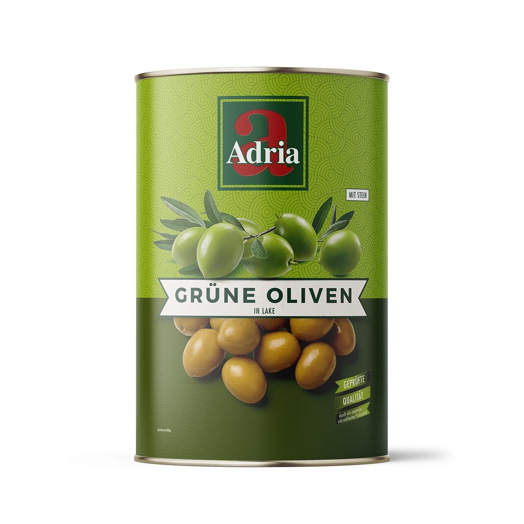 Groene Olijven onpit Blik 4250ml 280/320 Adria
