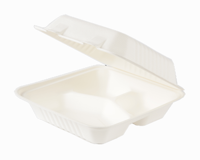 Menubox 3-vaks Groot suikerriet BIO 200st