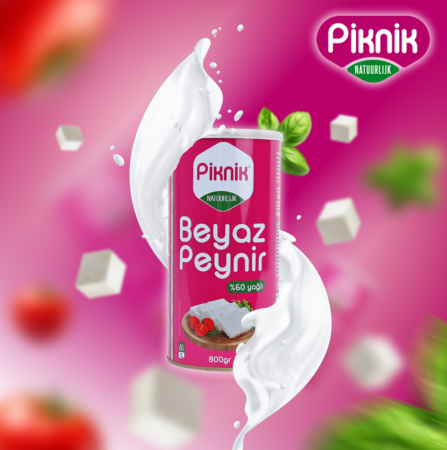 white cheese 60% can 800gr PIKNIK