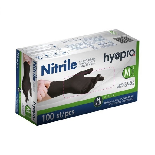 [HS013] Gloves Nitrile M BLACK unpowdered