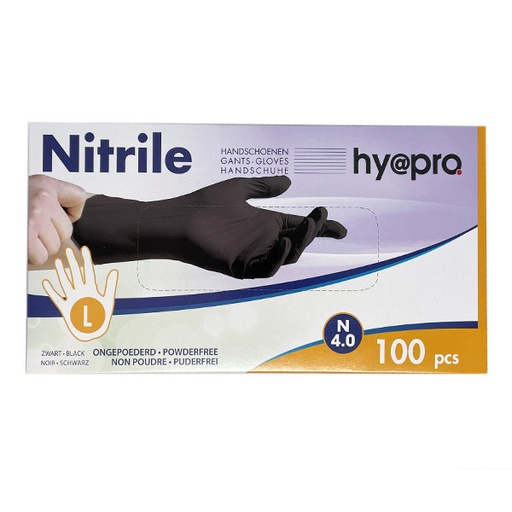 [HS013] Handschoenen Nitril L ZWART ongepoederd