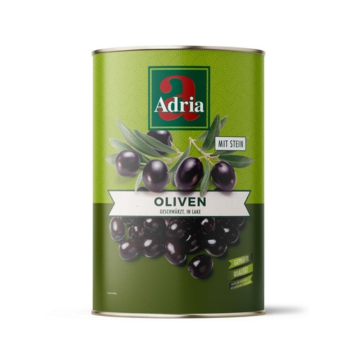 [MF-10210] Olijven zwart onpit Blik 4250ml  Adria