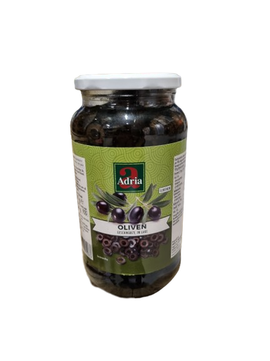 [MF-10225] Olijven Zwart gesneden glas 935ml  ADRIA